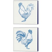 Framed 'Cottage Rooster 2 Piece Canvas Print Set' border=