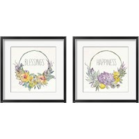 Framed 'Honeybee Blossoms 2 Piece Framed Art Print Set' border=