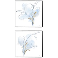 Framed 'Blue and Gold Floral 2 Piece Canvas Print Set' border=