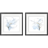 Framed Blue and Gold Floral 2 Piece Framed Art Print Set
