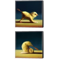 Framed 'Yoga Chick 2 Piece Canvas Print Set' border=