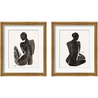 Framed 'Neutral Nudes 2 Piece Framed Art Print Set' border=