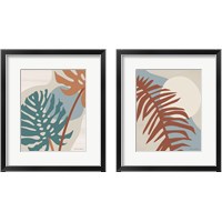 Framed 'Abstract Leaf 2 Piece Framed Art Print Set' border=