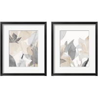 Framed 'Muted Delicate Floral 2 Piece Framed Art Print Set' border=