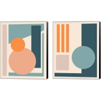 Framed 'Papercut Abstract  2 Piece Canvas Print Set' border=