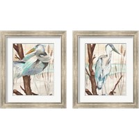 Framed 'Heron On Branch 2 Piece Framed Art Print Set' border=