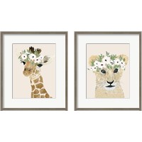 Framed 'Little Animal 2 Piece Framed Art Print Set' border=