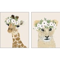 Framed 'Little Animal 2 Piece Art Print Set' border=