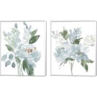 Framed 'Restful Blue Floral 2 Piece Canvas Print Set' border=