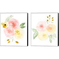 Framed 'Watercolor Roses 2 Piece Canvas Print Set' border=
