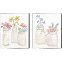 Framed 'Peaceful Petals 2 Piece Canvas Print Set' border=