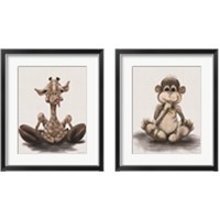 Framed 'Kids Animal 2 Piece Framed Art Print Set' border=