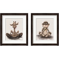 Framed 'Kids Animal 2 Piece Framed Art Print Set' border=