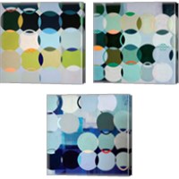 Framed 'Circles 3 Piece Canvas Print Set' border=