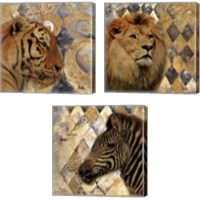 Framed 'Golden Safari 3 Piece Canvas Print Set' border=