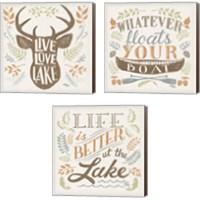 Framed 'Lake Life 3 Piece Canvas Print Set' border=