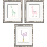 Framed 'Whimisical Animal 3 Piece Framed Art Print Set' border=