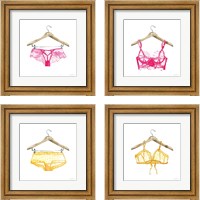 Framed 'Hand Wash 4 Piece Framed Art Print Set' border=