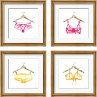 Framed 'Hand Wash 4 Piece Framed Art Print Set' border=