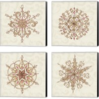 Framed 'Elegant Season Snowflake 4 Piece Canvas Print Set' border=