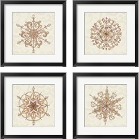 Framed 'Elegant Season Snowflake 4 Piece Framed Art Print Set' border=