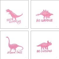 Framed 'Dino Inspiration 4 Piece Art Print Set' border=