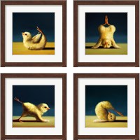 Framed 'Yoga Chick 4 Piece Framed Art Print Set' border=