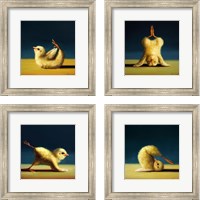 Framed 'Yoga Chick 4 Piece Framed Art Print Set' border=