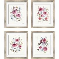 Framed 'Soft Bouquet 4 Piece Framed Art Print Set' border=