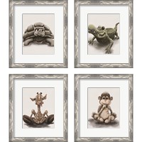 Framed 'Kids Animal 4 Piece Framed Art Print Set' border=