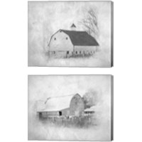 Framed 'Barn 2 Piece Canvas Print Set' border=