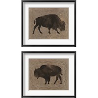 Framed 'Buffalo Impression 2 Piece Framed Art Print Set' border=