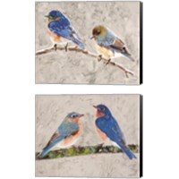 Framed 'Eastern Bluebirds 2 Piece Canvas Print Set' border=