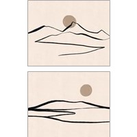 Framed 'Linear Landscape 2 Piece Art Print Set' border=