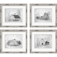 Framed 'Barn 4 Piece Framed Art Print Set' border=