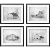 Framed 'Barn 4 Piece Framed Art Print Set' border=