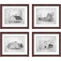 Framed 'Barn 4 Piece Framed Art Print Set' border=