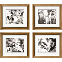 Framed 'Modern Black & White Safari Animal 4 Piece Framed Art Print Set' border=