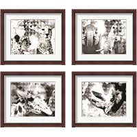 Framed 'Modern Black & White Safari Animal 4 Piece Framed Art Print Set' border=