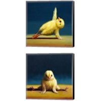 Framed 'Yoga Chick 2 Piece Canvas Print Set' border=