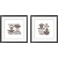 Framed 'Crowded Forms grey 2 Piece Framed Art Print Set' border=