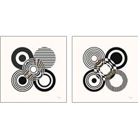 Framed 'Deco Retro black 2 Piece Art Print Set' border=