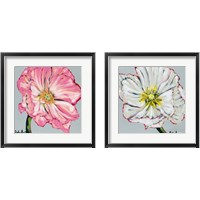 Framed 'Fresh Poppy 2 Piece Framed Art Print Set' border=