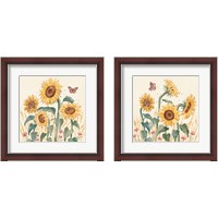 Framed 'Sunflower Season 2 Piece Framed Art Print Set' border=