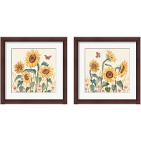 Framed 'Sunflower Season 2 Piece Framed Art Print Set' border=