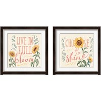 Framed 'Sunflower Season 2 Piece Framed Art Print Set' border=