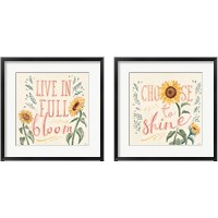 Framed 'Sunflower Season 2 Piece Framed Art Print Set' border=