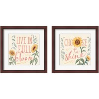 Framed 'Sunflower Season 2 Piece Framed Art Print Set' border=