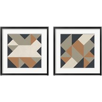 Framed 'Triangles Highland 2 Piece Framed Art Print Set' border=