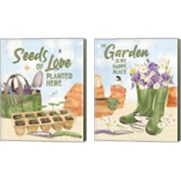 Framed 'In My Garden 2 Piece Canvas Print Set' border=